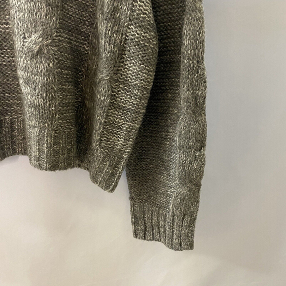 JOA Oversized Crop Chunky Turtleneck Sweater Grey Womens Size Medium - Picture 6 of 13